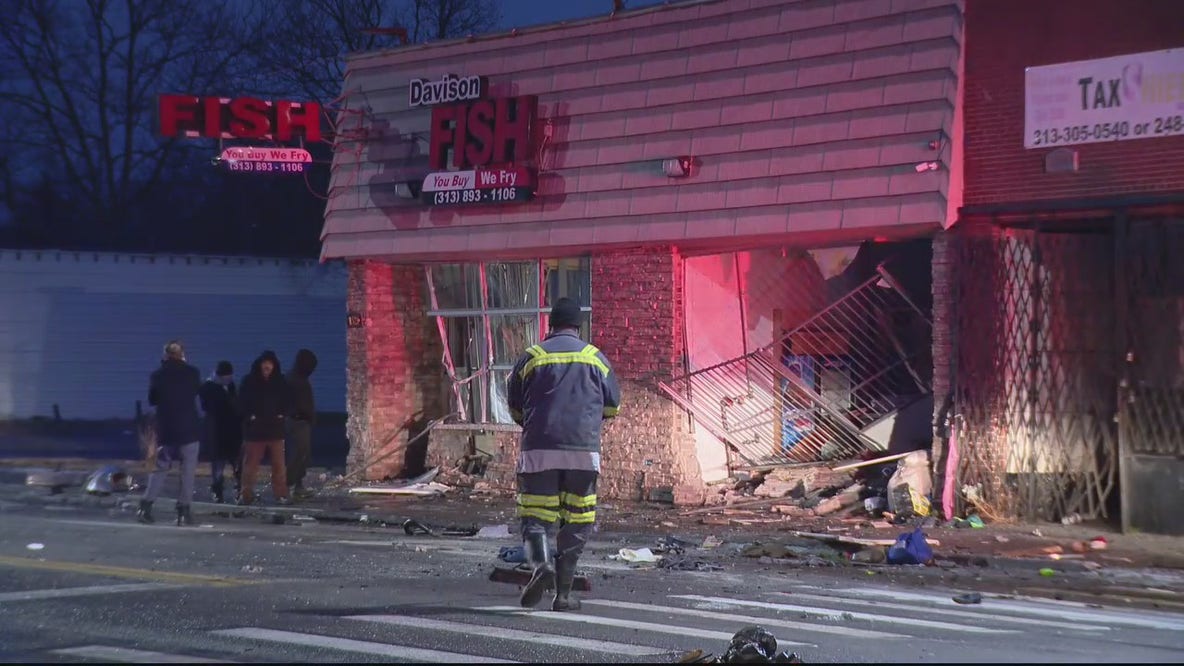 Car crashes into Detroit fish market